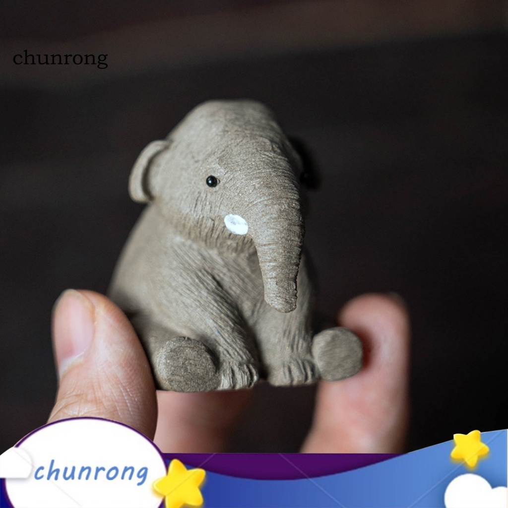 chunrong-ตุ๊กตาช้างชา-แฮนด์เมด-สีม่วง-สําหรับตกแต่งบ้าน-ออฟฟิศ