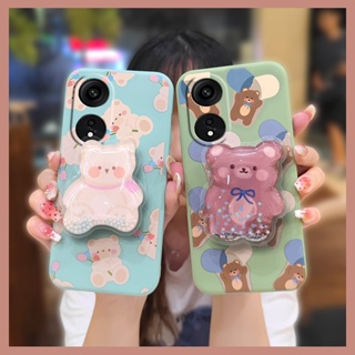 The New Cartoon Phone Case For OPPO A1 Pro 5G/Reno8T 5G Skin feel silicone Rotatable stand Glitter Anti-fall protective case
