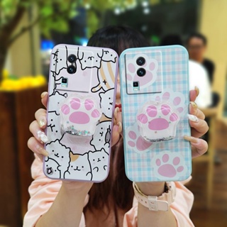 protective case Rotatable stand Phone Case For VIVO IQOO NEO7/NEO7 SE The New Liquid silicone shell Cartoon quicksand ins