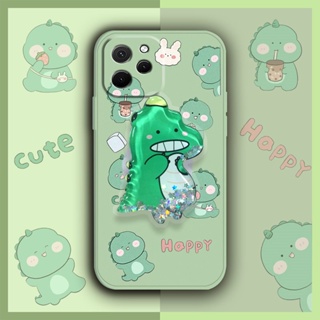 The New cute Phone Case For Huawei Nova Y61/Enjoy 50Z Rotatable stand Cartoon ins Glitter Liquid silicone shell