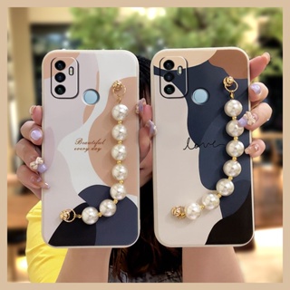 Anti-fall cute Phone Case For OPPO A53 2020/A32 2020/A33 2020/A53S phone case Back Cover Lens package Pearl bracelet