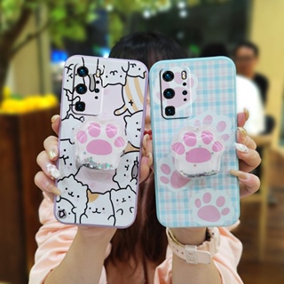 Simplicity Glitter Phone Case For Huawei P40 Pro Rotatable stand ins protective case Anti-fall Cartoon quicksand