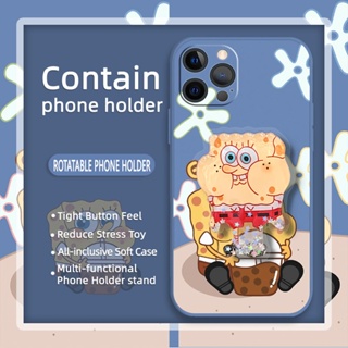 Cartoon Rotatable stand Phone Case For iphone 12 Pro Skin-friendly feel Skin feel silicone Liquid silicone shell