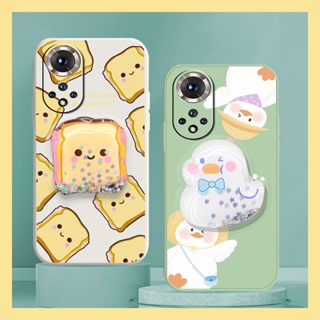 ins Skin-friendly feel Phone Case For Huawei Honor50 Pro/Nova9 Pro Liquid silicone shell cute Rotatable stand Simplicity