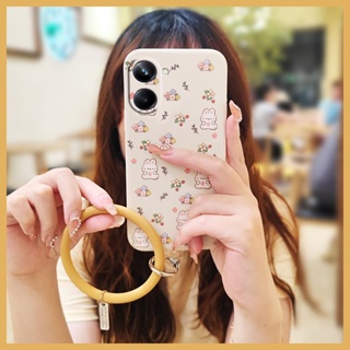 Solid color Cartoon Phone Case For OPPO Realme10 Pro 5G Anti-fall Lens package soft shell Camera all inclusive ring