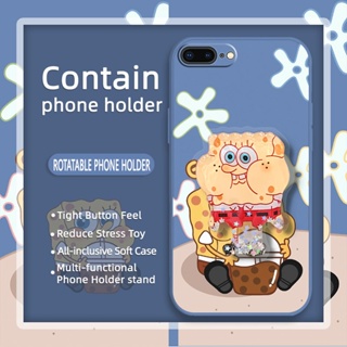 cute Anti-fall Phone Case For iPhone 7Plus/8Plus Rotatable stand quicksand Simplicity Glitter ins phone case