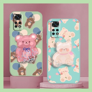 Skin feel silicone Rotatable stand Phone Case For Redmi Note11 4G Global/Note11S 4G Anti-fall The New Cartoon