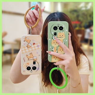 Cartoon phone case Phone Case For OPPO Find X6 Pro protective case soft shell Lens package Liquid silicone shell wristband