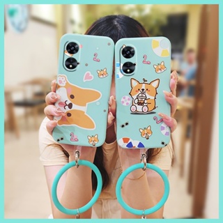    Lens package Simplicity Phone Case For OPPO A97 5G Lens bump protection Cartoon ring Liquid silicone shell bracelet