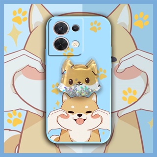 ins quicksand Phone Case For OPPO Reno8 5G protective case Rotatable stand The New cute Simplicity Liquid silicone shell