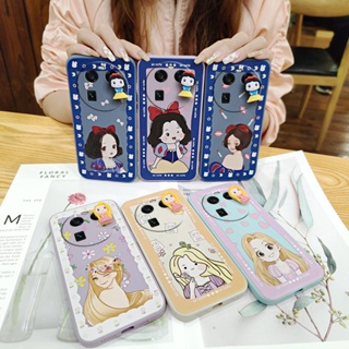 Anti-fall soft shell Phone Case For OPPO Find X6 ins phone case Cartoon Rotating bracket cute protective case