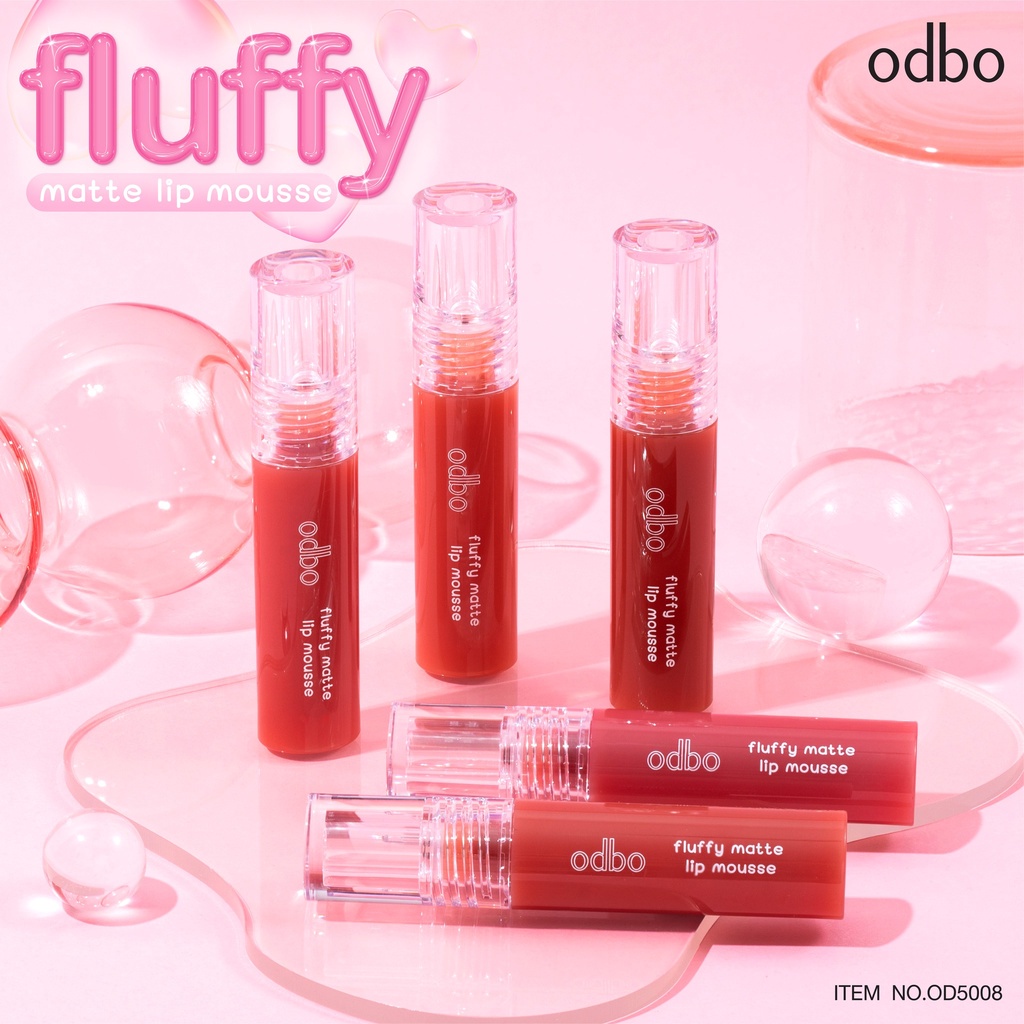 odbo-fluffy-matte-lip-mousse-od5008-โอดีบีโอ-ฟลัฟฟี่-แมทท์-ลิป-มูส-x-1-ชิ้น-abcmall