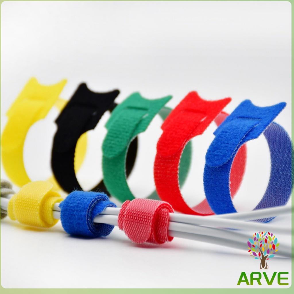 arve-เทปตีนตุ๊กแก-ที่รัดสายชาร์จ-สายหูฟัง-สายรัดสายไฟ-10pcs-magic-tape-tie-strap