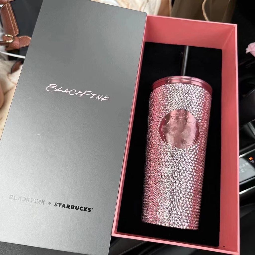 blackpink-starbucks-แก้วน้ําพลาสติก-ลายทุเรียนกระพริบเพชร-สีชมพู-จัดส่งชิ้นเดียว