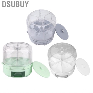 Dsubuy Household Rotating Rice Dispenser 13.2lb  6 Grid Airtight One Click Output Dry  Storage Container For Grain Beans