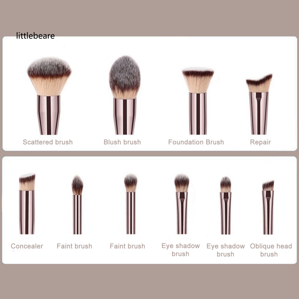 lt-littlebeare-gt-ชุดแปรงแต่งหน้า-ขนแปรงไนล่อนนุ่ม-สําหรับลงแป้ง-รองพื้น-อายแชโดว์-บลัชออน-10-14-ชิ้น