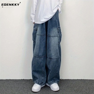 EOENKKY  กางเกงขายาว กางเกงยีสน์ผู้หญิง ทรงหลวม ๆ ตรง Retro Hip Hop Pants 2023 NEW Style  สบาย รุ่นใหม่ Korean Style ทันสมัย A27L0EA 36Z230909