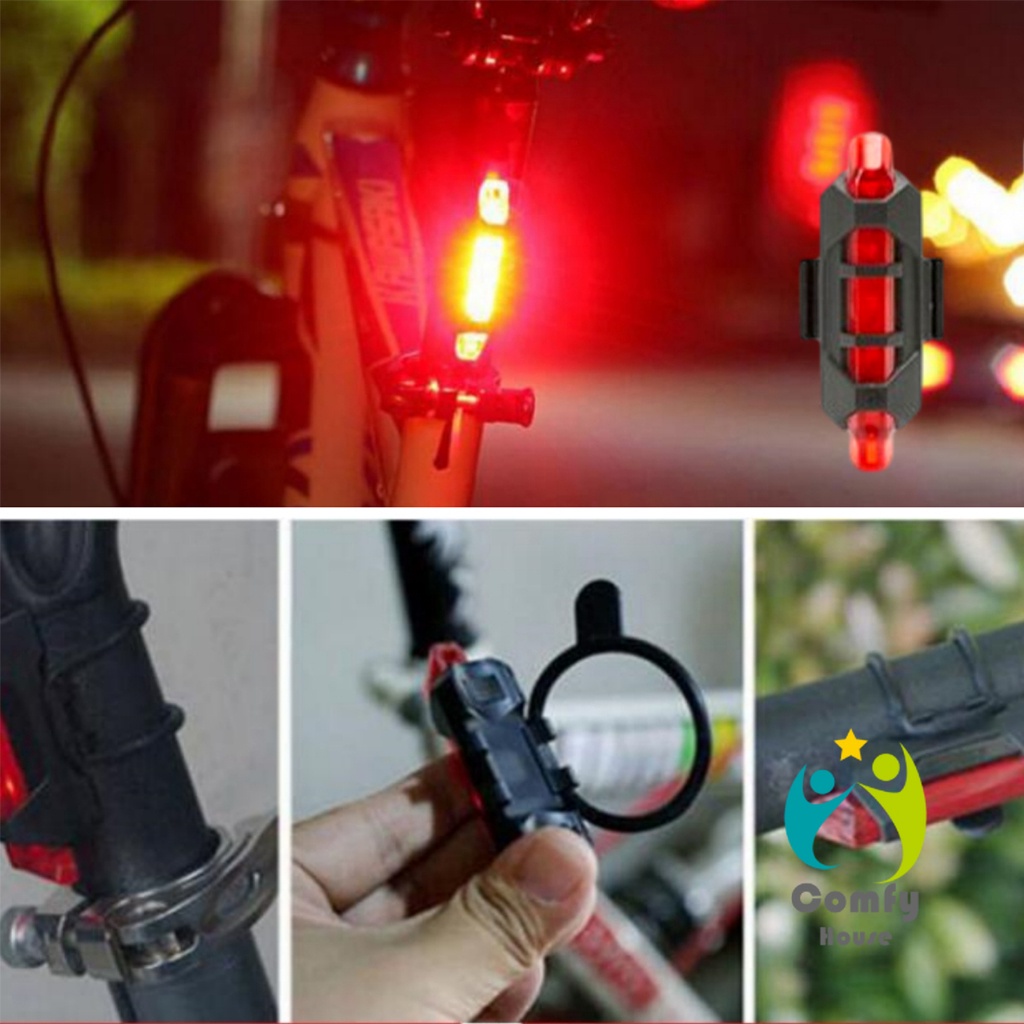 comfy-ไฟท้ายจักรยาน-แบบพกพากันน้ำ-แบบชาร์จ-usb-ชุดไฟจักรยาน-bicycle-lamp