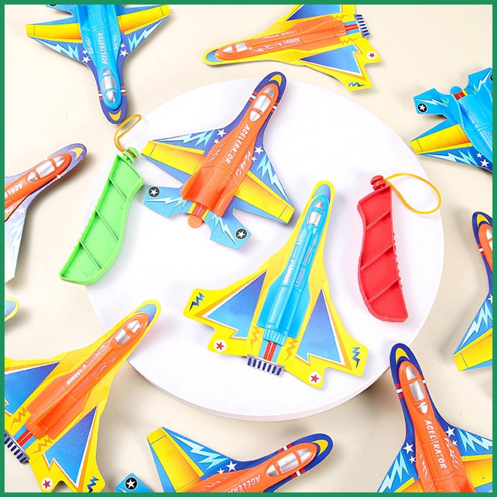ของเล่นเด็กเครื่องบินหนังสติ๊กพลาสติกคู่มือเปิดตัวเครื่องบินโยนเครื่องบินร่อนเฉื่อยของเล่น