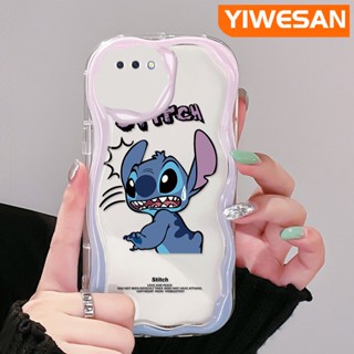 เคสโทรศัพท์มือถือ ซิลิโคนใส กันกระแทก ลายการ์ตูน Stitch น่ารัก สีครีม สําหรับ OPPO A3s A12E A5 2018 Realme C1