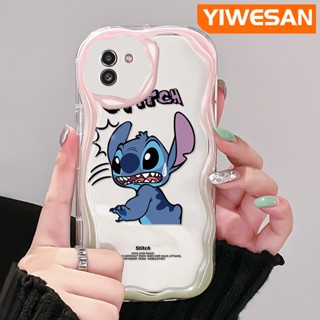 ใหม่ เคสโทรศัพท์มือถือ ซิลิโคนใส กันกระแทก ลายการ์ตูน Stitch น่ารัก สีครีม สําหรับ Samsung A03 Core A03s A02 M02 A02s M02s F02s