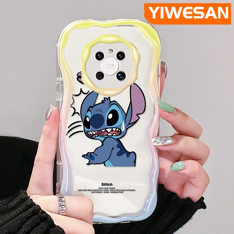 สําหรับ-huawei-mate-30-pro-mate-40-pro-p30-pro-p40-เคสการ์ตูน-stitch-น่ารัก-ขอบคลื่น-เคสโทรศัพท์ใส-ใหม่-เนื้อครีม-ซิลิโคน-เคสกันกระแทก