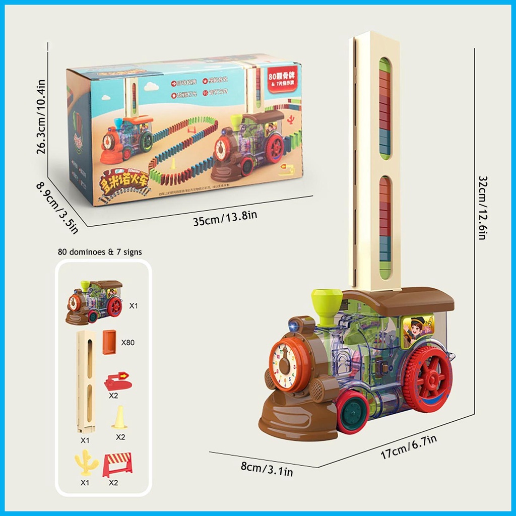 ของเล่นรถไฟโดมิโน่อัตโนมัติ-เพื่อการเรียนรู้เด็ก