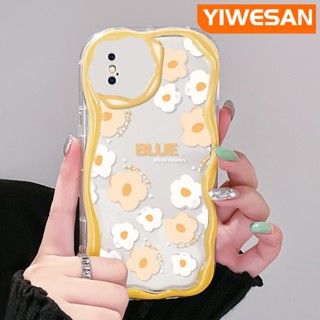 สําหรับ iPhone X Xs Xr Xs Max เคสการ์ตูน ดอกไม้เล็ก ๆ น่ารัก ขอบคลื่น เคสโทรศัพท์ใส เนื้อครีม นุ่ม ซิลิโคน เคส