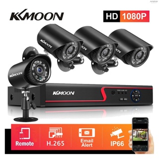 Kkmoon เครื่องบันทึกวิดีโอ DVR และกล้องรักษาความปลอดภัย 4 ระบบบันทึกความปลอดภัย 8CH 1080P ความละเอียดสูง AHD/Analog/TVI/CVI/ DVR CCTV DVR P2P