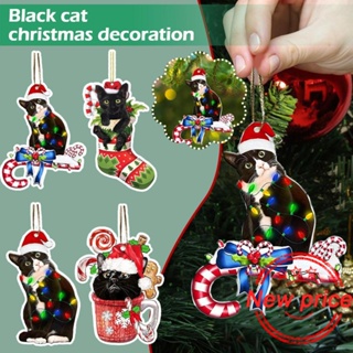 จี้รูปแมว เครื่องประดับตกแต่งต้นคริสต์มาส บ้าน ของเล่นเด็ก ของขวัญคริสต์มาส R9L6