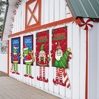 Bsbl โปสเตอร์ผ้าแขวนพื้นหลัง ลายการ์ตูน Merry Christmas สร้างสรรค์ สําหรับตกแต่งบ้าน คริสต์มาส 2023