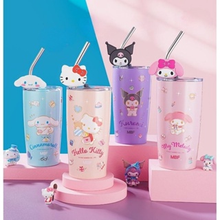 Sanrio แก้วน้ําสเตนเลส 304 มีฉนวนกันความร้อน ลายการ์ตูน Hello Kitty My Melody Cinnamoroll Kawaii ความจุสูง สําหรับวันหยุด ครัวเรือน