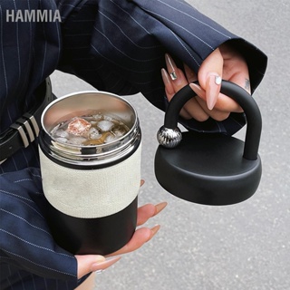  HAMMIA ถ้วยกาแฟถ้วยเดินทางความร้อน 400 มล. สแตนเลส Minimalist แบบพกพาจับร้อนและเย็นแก้วน้ำฉนวนสำหรับการเดินทางทุกวัน