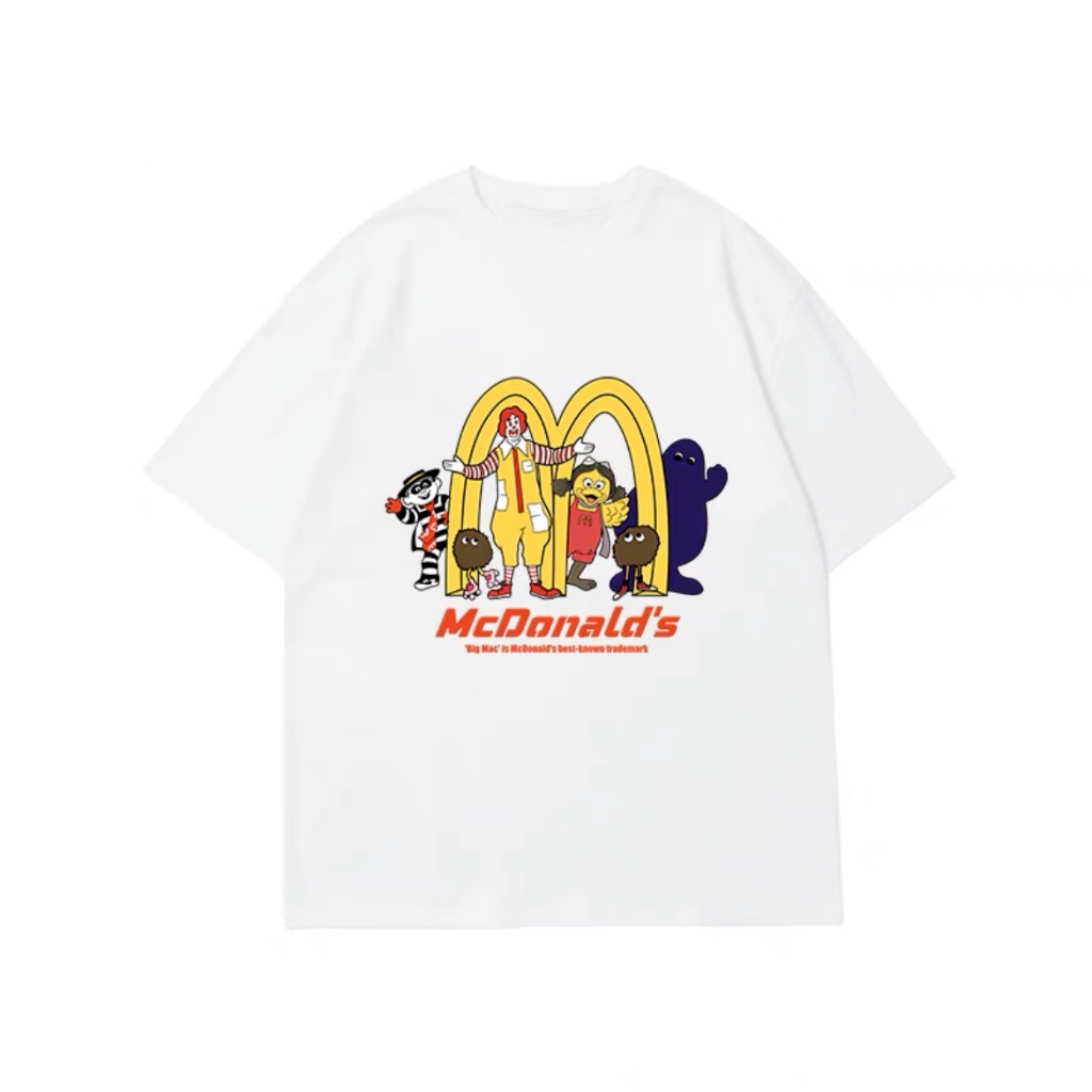 ราคาถูก-เสื้อยืดแขนสั้น-mcdonalds-สไตล์เรโทรอเมริกันพร้อมท่อนบน-แฟนต้อง-เสื้อคู่