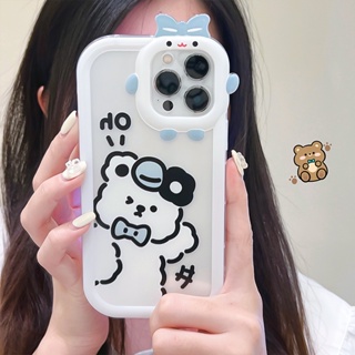 hello เส้น สีดำ หมี วัยรุ่น เคสโทรศัพท์ for Xiaomi Redmi Note10 10S 9a 9i Note 12 Pro 11Note 11s Mi 10t Pro Poco X3 Pro