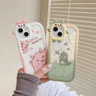 เคสโทรศัพท์มือถือนิ่ม แบบใส For iPhone 14 13 12 11 Pro Max Xs Max Xr X 7 8 6 6s Plus SE 2020 ลายการ์ตูนไดโนเสาร์น้อย