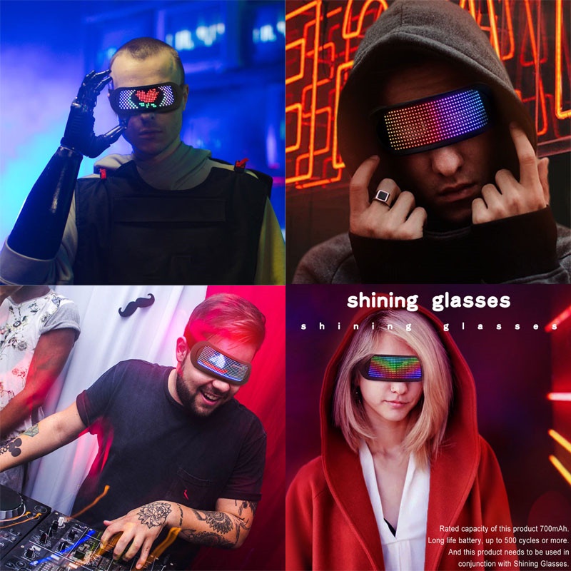 ใหม่-แว่นตาไดนามิก-led-เต็มสี-แอพชัตเตอร์-แว่นตาเรืองแสง-บลูทูธ-อุปกรณ์ประกอบฉากงานเลี้ยงวันเกิด