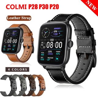 สายนาฬิกาข้อมือหนัง 20 มม. อุปกรณ์เสริม สําหรับ COLMI P28 Plus P20 Smart Wriststrap Quick Releas Bracelet for COLMI P20 Plus