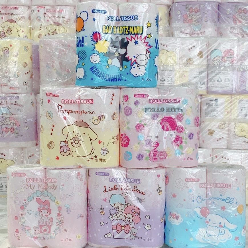 พร้อมส่ง-ทิชชู่แห้ง-ทิชชู่ม้วน-กระดาษชำระ-sanrio-แท้-ซาริโอ้-คิตตี้-kitty