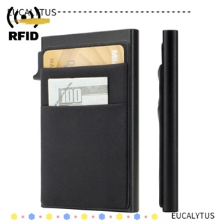 Eutus กระเป๋าใส่บัตรเครดิต อลูมิเนียม บางพิเศษ กันขโมย RFID สไตล์มินิมอล สําหรับผู้ชาย