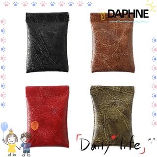 Daphne กระเป๋าสตางค์ กระเป๋าใส่เหรียญ หนัง PU ขนาดเล็ก สีพื้น