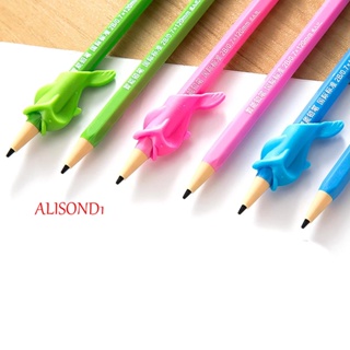 Alisond1 ที่ใส่ปากกาเด็ก อุปกรณ์การเขียน 10 ชิ้น / ล็อต เครื่องมือท่าทาง เครื่องมือการเขียน ช่วยจับ ซิลิโคน แก้ไข ที่ใส่ปากกา