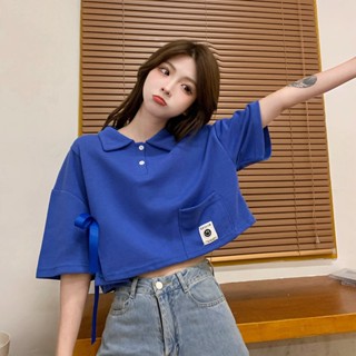 Mi Woolen เสื้อยืดโปโล แขนสั้น ผ้าฝ้าย 35 ทรงหลวม เข้ากับทุกการแต่งกาย แฟชั่นฤดูร้อน สําหรับผู้หญิง XDKR