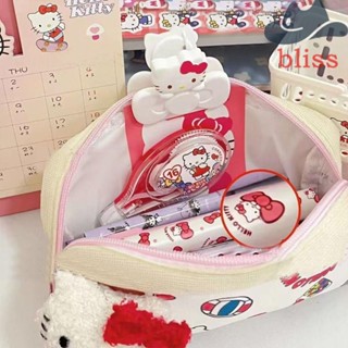 Bliss กระเป๋าเครื่องเขียน กระเป๋าดินสอ หลายชั้น ลายแมว KT Cinnamoroll สไตล์ญี่ปุ่น ความจุขนาดใหญ่ สําหรับนักเรียน