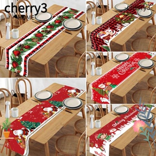 Cherry3 ผ้าปูโต๊ะ ลายซานตาคลอส สโนว์แมน ของขวัญคริสต์มาส สําหรับตกแต่งบ้าน