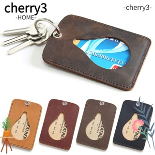 Cherry3 กระเป๋าใส่บัตรเครดิต บัตรเครดิต หนังวัวแท้ แบบบาง สําหรับผู้ชาย
