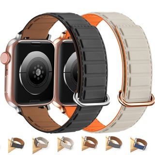 สายนาฬิกาข้อมือซิลิโคน แม่เหล็ก แบบเปลี่ยน สําหรับ Apple Watch Ultra band 49 มม. 44 มม. 40 มม. 45 มม. 41 มม. 42 มม. 38 มม. iwatch series 8 7 6 5