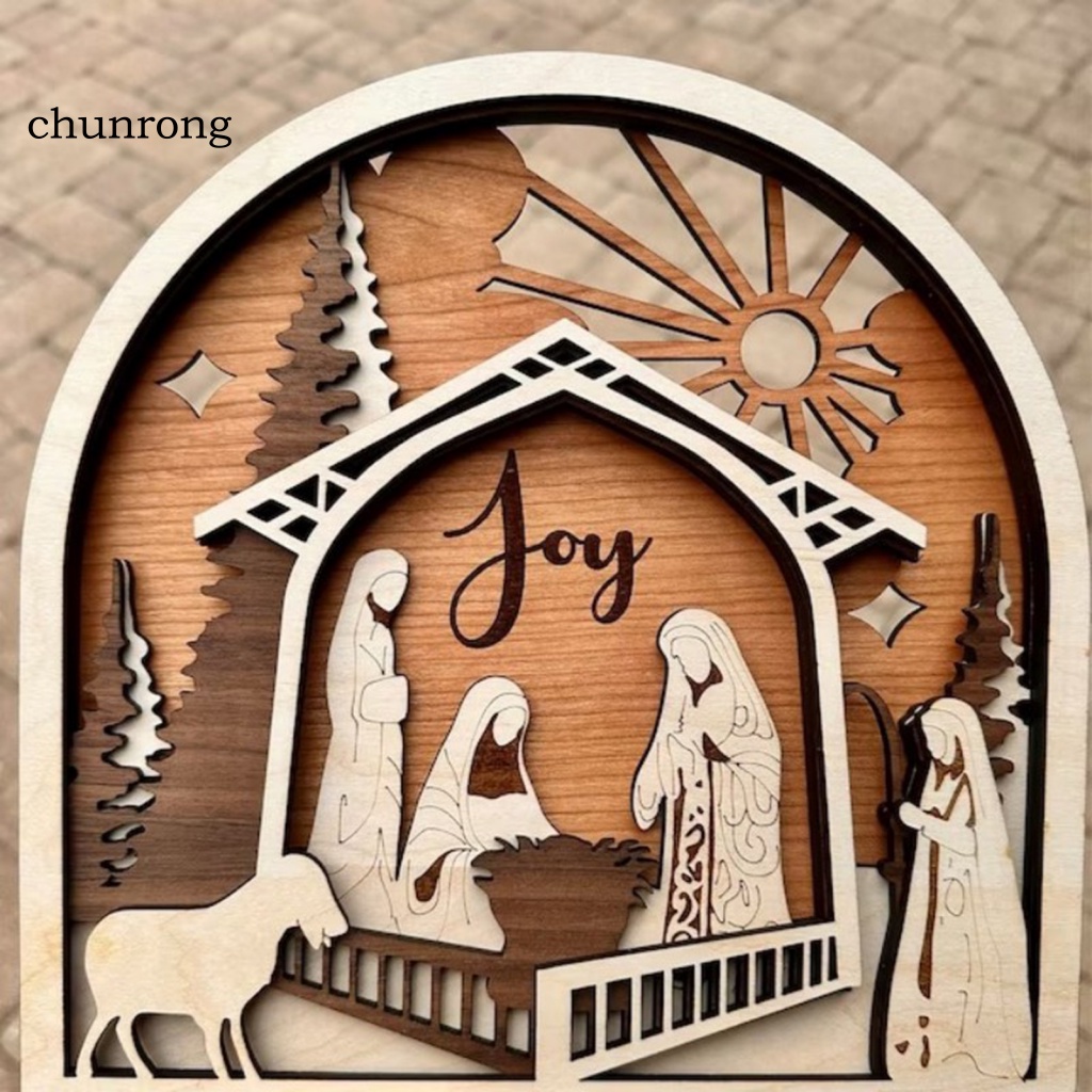 chunrong-จี้ไม้-รูปฉากประสูติ-3d-สําหรับตกแต่งคริสต์มาส-โต๊ะ-และของขวัญ