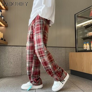 DaDuHey🔥 MenS Fashionable Loose All-Match Plaid Casual Pants 2023 New American High Street Tie-Dye Straight-Leg Pants