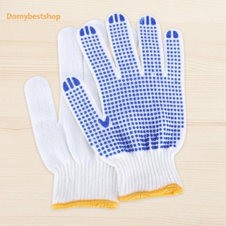 [Domybestshop.th] ถุงมือผ้าฝ้าย ระบายอากาศ ทนต่อการเสียดสี สีขาว สําหรับงานไม้ ทําสวน